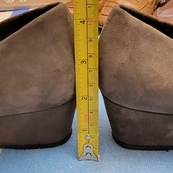 Gabor Dark Gray Suede Wedge Slip-On Shoes - Picture 6 of 7